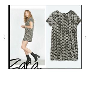 Zara geometric Black and White dress